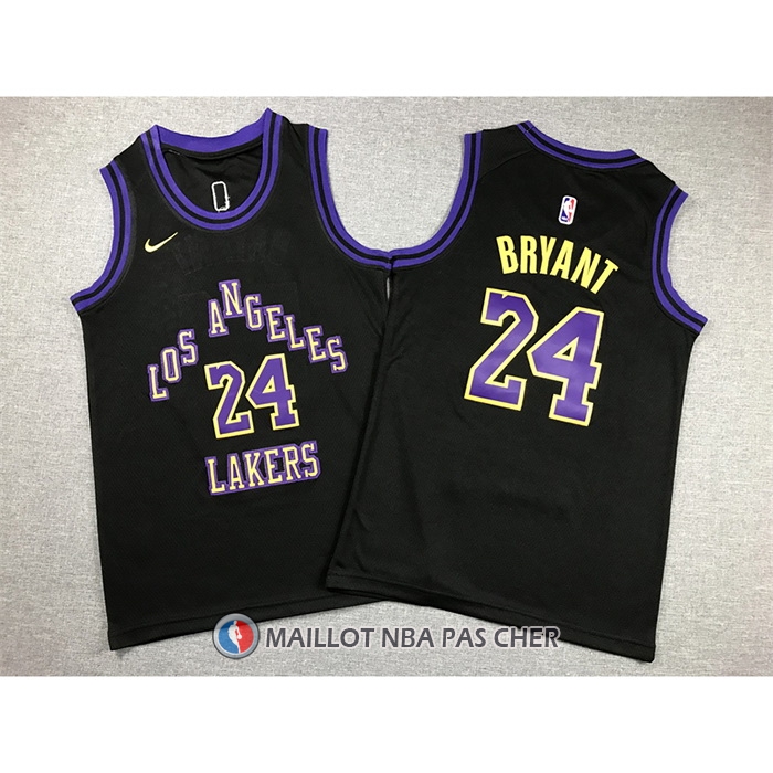 Maillot Enfant Los Angeles Lakers Kobe Bryant NO 24 Ville 2023-24 Noir